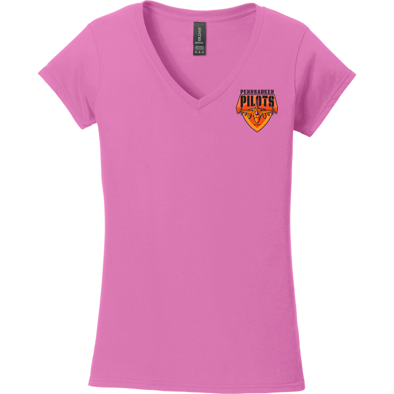 Pennsauken Pilots Softstyle Ladies Fit V-Neck T-Shirt