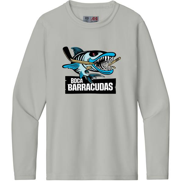 Boca Barracudas Youth Cooling Performance Long Sleeve Tee