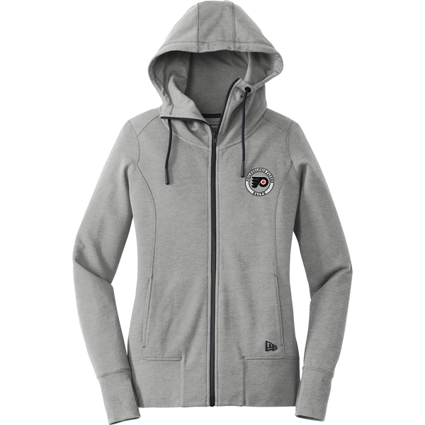 Philadelphia Flyers Elite New Era Ladies Tri-Blend Fleece Full-Zip Hoodie