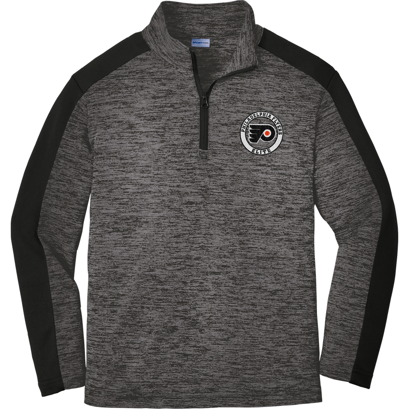 Philadelphia Flyers Elite Youth PosiCharge  Electric Heather Colorblock 1/4-Zip Pullover