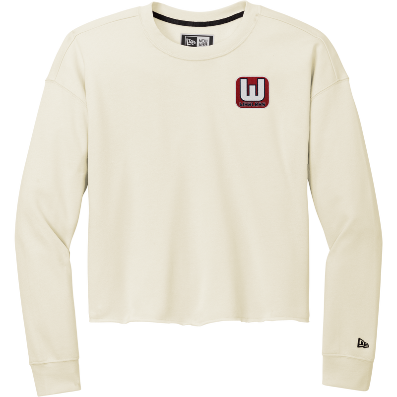 CT Whalers Tier 1 New Era Ladies Tri-Blend Fleece Crop Crew