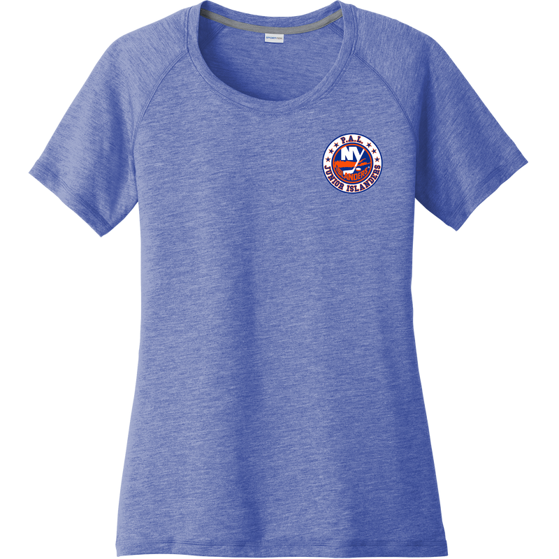 PAL Jr. Islanders Ladies PosiCharge Tri-Blend Wicking Scoop Neck Raglan Tee