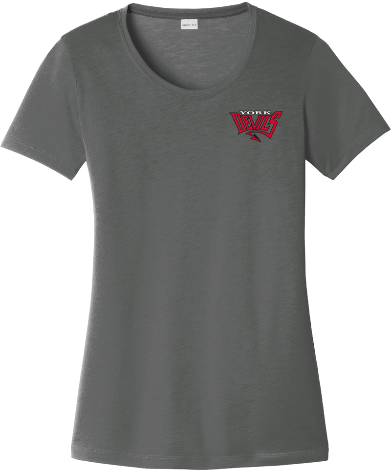 York Devils Ladies PosiCharge Competitor Cotton Touch Scoop Neck Tee