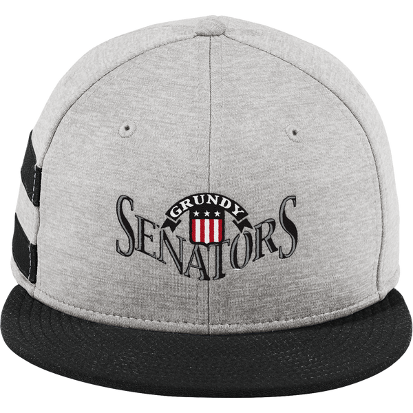 Grundy Senators New Era Shadow Heather Striped Flat Bill Snapback Cap