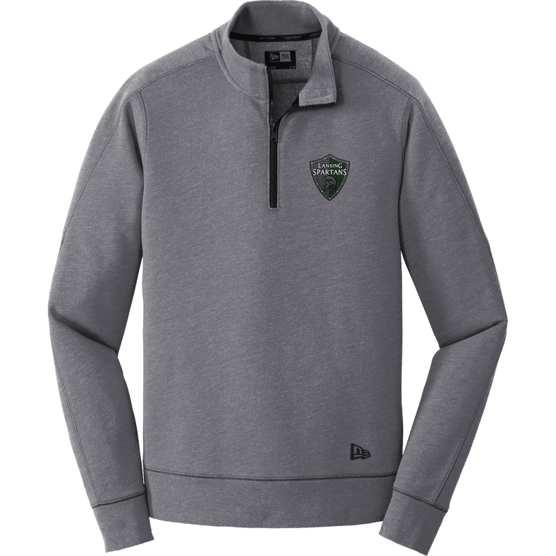 Lansing Spartans New Era Tri-Blend Fleece 1/4-Zip Pullover