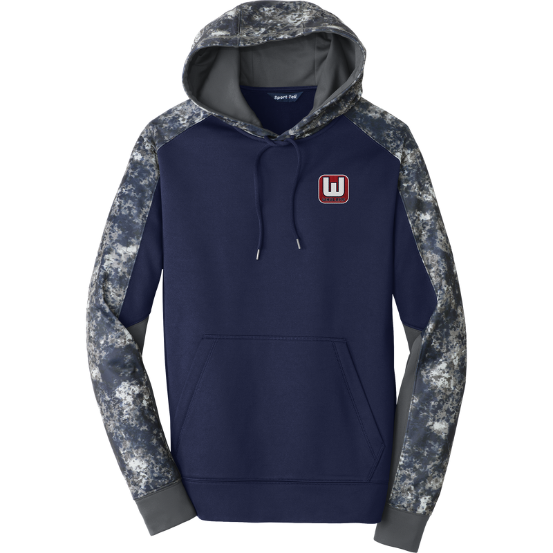 CT Whalers Tier 1 Sport-Wick Mineral Freeze Fleece Colorblock Hooded Pullover