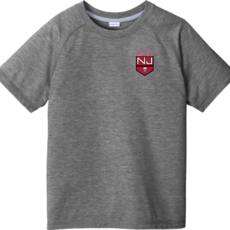 NJ Raiders Youth PosiCharge  Tri-Blend Wicking Raglan Tee